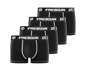 FREEGUN Boxershorts Herren Hypoallergen, Unterhosen Männer, Angenehm (4er Pack), Schwarz-Weiss, 2XL