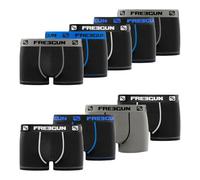 FREEGUN Boxershorts Herren Langlebig, Unterhosen Männer, Ultraweich (9er Pack), Schwarz/Grau/Weiß/Blau, XL