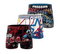 FREEGUN Boxershorts Herren Sport, Unterhosen Männer, 3er-Pack, Rot A99 (XL)
