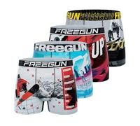 FREEGUN Boxershorts Herren Sport, Unterhosen Männer, 4er-Pack, Blau A84 (L)