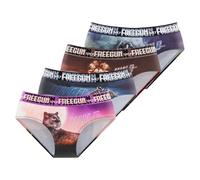Freegun Damen-Slip, Unterwäsche für Damen, bequem und ultraweich (4 Stück), Rosa/Violett/Schwarz/Braun, 36