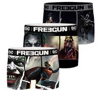 FREEGUN DC Comics Herren Boxershorts 3er Pack Batman Superman Justice League Superhelden Druck S M L XL XXL, Größe:S, Farbe:Motivmix 2