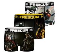 FREEGUN DC Comics Herren Boxershorts 3er Pack Batman Superman Justice League Superhelden Druck S M L XL XXL, Größe:S, Farbe:Motivmix 3