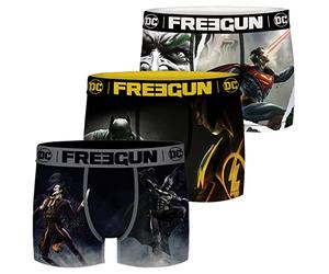 FREEGUN DC Comics Herren Boxershorts 3er Pack Batman Superman Justice League Superhelden Druck S M L XL XXL, Größe:S, Farbe:Motivmix 5