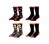 FREEGUN Herrensocken Naruto Shippuden, Naruto Uzumaki, Akatsuki (4 Stück), Größe 39/42, A., 39-42