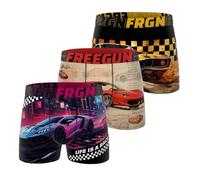Freegun Japanische Herren-Boxershorts, atmungsaktiv und ultraweich (3 Stück), Blau B02, M
