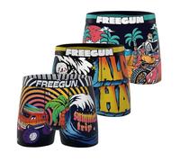 Freegun Japanische Herren-Boxershorts, atmungsaktiv und ultraweich (3 Stück), Orange A93, XXL