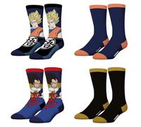 FREEGUN Socken Herren und Damen 39-42, DRAGON BALL Z 4er-Pack, Schwarz