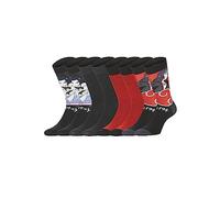 FREEGUN Socken Jungen Naruto Shippuden, Socken KIndienr, Sasuke Itachi, Bewegungsfreiheit (4er Pack), Schwarz/Rot/Orange/Grau/Gelb, 31/34