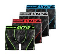 FREEGUN Unterhosen Männer Aktiv, Boxershorts Herren, Bewegungsfreiheit, Angenehm (4er Pack), Schwarz, M