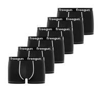 FREEGUN Unterhosen Männer Perfekter Halt, Boxershorts Herren, Langlebig (6er Pack), Schwarz, M