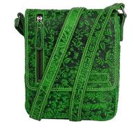 Fregery Umhängetasche Damen Frauen Leder Shopper Ledertasche Handtasche Lederhandtasche Schulterbeutel Abendtasche grün green von Hill Burry, ca. 20 cm Breit x 22 cm Hoch x 6,5 cm Tief