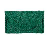 Freie Liebe Stroh Clutch Geldbörsen für Frauen Sommer Strand Taschen Umschlag Gewebte Clutch Handtaschen, Grün, Large