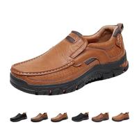Freihändige Slip-on-Slipper Aus Leder Für Herren, Outdoor-Freizeitschuhe | Wanderschuhe Anti-Rutsch-Mokassins Komfort-Walking-Schuhe Fahren Business-Sneaker