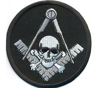 Freimaurer and Bones Iluminati Biker Piraten Motorcycleclub Aufnäher Patch death head