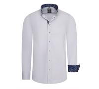 Rusty Neal Herren Freizeit-Hemd mit Lässigem Knopf-Design abgesetzt mit Blumen-Muster Stretch Langarm Slim Fit 030, Farbe:Grau, Größe S-3XL:XXL