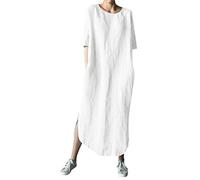 Freizeit Kleider Damen Langarm Rundhals Shirtkleid Blusekleid Herbst Mini Nachthemd Schlafanzug Tunika Kanpola