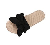 Freizeit Roman Style Webben Bogen für Frauen solide Farbe Sommerflosse Nicht-Slip Slip on Flat Beach Open Toe atmungsaktive Sandalen Schuhe Hausschuhe Wasserfeste Schuhe Damen Winter
