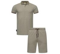 Freizeitanzug aus Hemd und Short "Set Porpi" Mocca 4XL