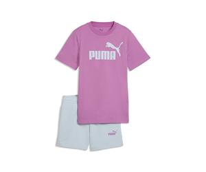 Freizeitanzug PUMA "Essentials No.1 Logo T-Shirt und Shorts Set Mädchen", Mädchen, Gr. 176, mauve pop pink, Obermaterial: 100% Baumwolle. Rippe: 71% Baumwolle, 29% Polyester, Sportanzüge Freizeitanzug