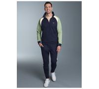 Freizeitanzug TRIGEMA "TRIGEMA Jogginganzug in dreifarbigem Design", Herren, Gr. 3XL, navy, 70% Baumwolle, 30% Polyester, Basic, Sportanzüge Freizeitanzug (15750717-XXXL) navy