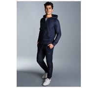Freizeitanzug TRIGEMA "TRIGEMA Jogginganzug mit Kapuze und Reißverschluss", Herren, Gr. M, blau (navy), 70% Baumwolle, 30% Polyester, Sportanzüge Freizeitanzug (12499661-M) navy
