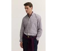 Langarmhemd BUGATTI "Modern Fit", Herren, Gr. L, Normalgrößen, lila (790, brombeere), 100% Baumwolle, unifarben, normal, Hemden, Modern Fit Poplin Button-Down-Kragen (67028334-L) 790, brombeere