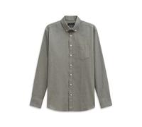 Langarmhemd BUGATTI "Soft Cotton", Herren, Gr. XXL, Normalgrößen, 150, moos, 100% Baumwolle, Fischgratmuster, casual, normal, Langarm eckige 2-Knopf-Manschette, Hemden, im Modern Fit mit Button-Down K