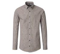 CASAMODA Casual Fit Hemd Langarm Button Down Kragen Muster blau Größe XL