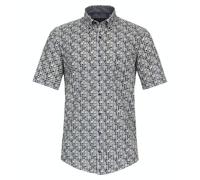Kurzarmhemd CASAMODA "CASAMODA Freizeithemd Kurzarm Print", Herren, Gr. L, Normalgrößen, blau (dunkelblau), 100% Baumwolle, bedruckt, lässig geschnitten, Hemden (40731001-L) dunkelblau
