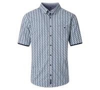 Kurzarmhemd CASAMODA "CASAMODA Freizeithemd Kurzarm Print", Herren, Gr. M, Normalgrößen, blau, 100% Baumwolle, bedruckt, lässig geschnitten, Hemden (51750523-M) blau