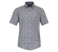 Kurzarmhemd CASAMODA "CASAMODA Freizeithemd Kurzarm Print", Herren, Gr. XL, Normalgrößen, blau (graues dunkelblau), 100% Baumwolle, bedruckt, lässig geschnitten, Hemden (45427919-XL) graues dunkelblau