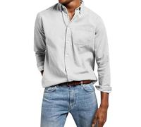 Freizeithemden Für Herren Slim Fit Casual Fashion Einfarbig Lose Langarm Down Hemd Vintage Hemden Langarm