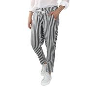 Freizeithose für Herren, gestreift, Loungehose, Leinen, Baumwolle, Stretch, Outdoor-Hose, elegante Trainingshose, Hochzeit, Party, Hose, elastische Taille, Kordelzug, gerade, flache Vorderhose,