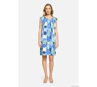 Sommerkleid BETTY BARCLAY "Damen mit Rundhalsausschnitt", Damen, Gr. 48, Normalgrößen, blau, grün, Obermaterial: 100% Viskose, figurumspielend kurz, Rundhals, Kleider Sommerkleid (87729543-48) blau, g