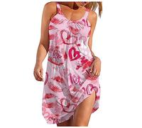Freizeitkleider Für Damen - Damen-Strand-Trägerkleider, Blumen, Grafischer Farbverlauf, 3D-Gedrucktes Slip-Kleid, Modisches, Ärmelloses Trägerkleid Mit U-Ausschnitt, Damen-Sommerparty, Lässiges