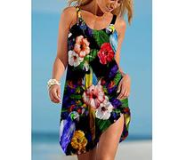 Freizeitkleider Für Damen - Damen-Strand-Trägerkleider, Blumengras, Insekt, Vogel, 3D-Druck, Modisch, U-Ausschnitt, Ärmellos, Trägerkleid, Damen, Sommer, Lässig, Lockeres Kleid, Kleidung, Dress