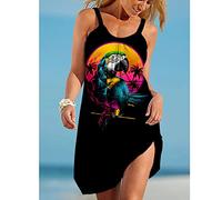 Freizeitkleider Für Damen - Damen-Strand-Trägerkleider, Blumengras, Insekt, Vogel, 3D-Druck, Modisch, U-Ausschnitt, Ärmellos, Trägerkleid, Damen, Sommer, Lässig, Lockeres Kleid, Kleidung, Dress