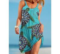 Freizeitkleider Für Damen - Damen-Strand-Trägerkleider, Unterwasserwelt, Tier, 3D-Druck, Modisch, U-Ausschnitt, Ärmellos, Trägerkleid, Damen, Sommer, Lässig, Lockeres Kleid, Kleidung, Dress02, S