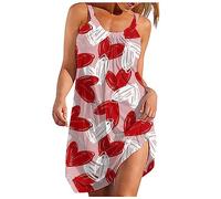 Freizeitkleider Für Damen - Sommer-Damen, Lässig, Locker, Strand-Trägerkleider, Grafischer Farbverlauf, 3D-Gedrucktes Unterkleid, Spaghettiträger, U-Ausschnitt, Damen-Partykleider, Kleidung, Dre
