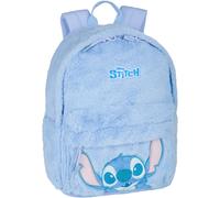 Freizeitrucksack COOLPACK "Big, Stitch, Fluffy", Damen, Gr. B/H/T: 34cm x 40cm x 17cm, stitch blau, Plüsch, Polyester, Rucksäcke Freizeitrucksack (46450931-0)