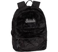Freizeitrucksack COOLPACK "Big, Stitch, Fluffy", Damen, Gr. B/H/T: 34cm x 40cm x 17cm, stitch schwarz, Plüsch, Polyester, Rucksäcke Freizeitrucksack (90201535-0)