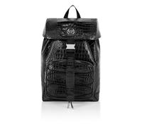 Freizeitrucksack PLEIN SPORT "Monogram Crocco Print", 02, schwarz, Rucksäcke, Freizeitrucksack (94976633-0) 02, schwarz