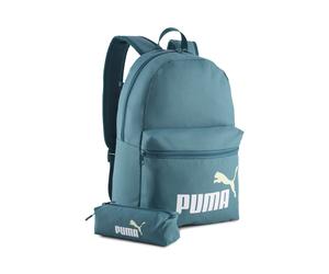 Freizeitrucksack PUMA "PUMA Phase 20 l Rucksack-Set Erwachsene", emerald ice grün, Rucksäcke, B/H/T: 25cm x 43,5cm x 14cm, onesize, Freizeitrucksack, B:25cm H:43,5cm T:14cm (93155931-0) emerald ice gr