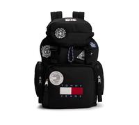 Freizeitrucksack TOMMY JEANS "TJM ARCHIVE TREK SOLID BACKPACK", Gr. B/H/T: 30cm x 42cm x 15cm, schwarz, Textil, Rucksäcke Freizeitrucksack, Unisex Rolltop-Rucksack, Travelrucksack, Wanderrucksack mit