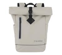 Freizeitrucksack TRAVELITE "BASICS Roll-Up Rucksack aus Plane", Gr. B/H/T: 26cm x 60cm x 15cm, beige (elfenbein), Polyester, unifarben, Rucksäcke Freizeitrucksack, mit variablem Roll-Up-Verschluss (14