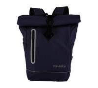 Freizeitrucksack TRAVELITE "BASICS Roll-Up Rucksack aus Plane", Gr. B/H/T: 26cm x 60cm x 15cm, blau (marine), Polyester, unifarben mit Farbeinsätzen, Rucksäcke Freizeitrucksack, mit variablem Roll-Up-
