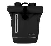 Freizeitrucksack TRAVELITE "BASICS Roll-Up Rucksack aus Plane", Gr. B/H/T: 26cm x 60cm x 15cm, schwarz, Polyester, unifarben, Rucksäcke Freizeitrucksack, mit variablem Roll-Up-Verschluss (32404839-0)