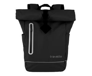 Freizeitrucksack TRAVELITE "BASICS Roll-Up Rucksack aus Plane", Gr. B/H/T: 26cm x 60cm x 15cm, schwarz, Polyester, unifarben, Rucksäcke Freizeitrucksack, mit variablem Roll-Up-Verschluss (32404839-0)