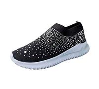 Freizeitschuhe Damen Sportschuhe mädchen Turnschuhe schwarz Frauen Damenknöchel Flat Loafers Diamond Style Bling Sneakers Freizeitschuhe Sexy Schuhe Damen